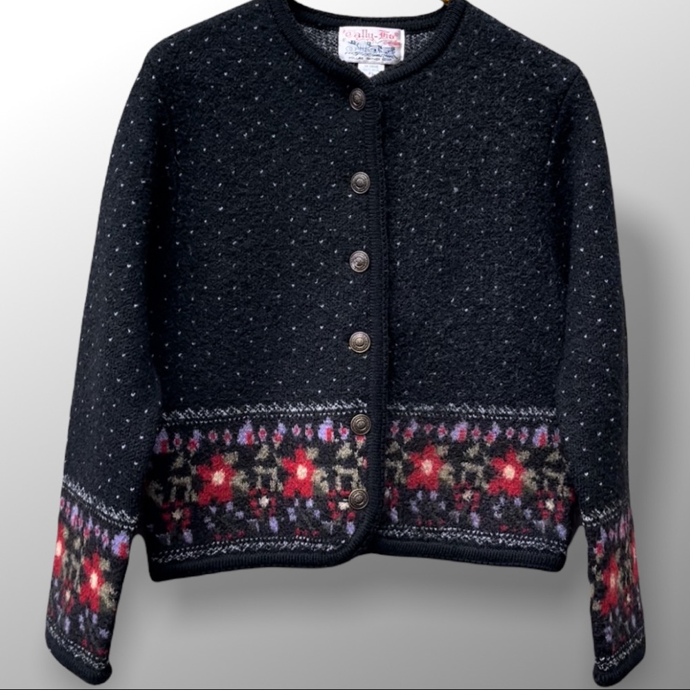 1980’s Vintage Tally-Ho Creations Boiled Wool Cardigan